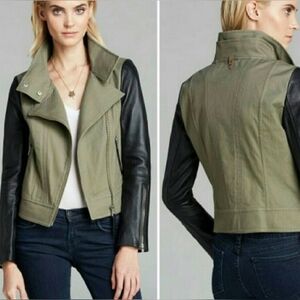 🌷Mackage Women's Andra Moto Canvas Leather Jacket🌷 Like NEW size:S